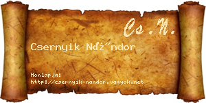 Csernyik Nándor névjegykártya