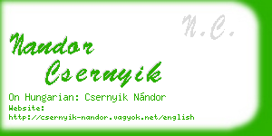 nandor csernyik business card